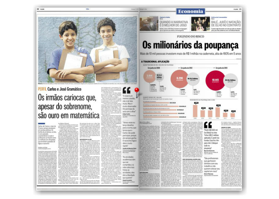 Talentos do IRS no Jornal O Globo – Janeiro 2014