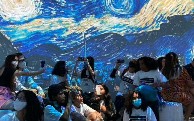 Participantes do IRS interagem com obras de Van Gogh em exposição imersiva